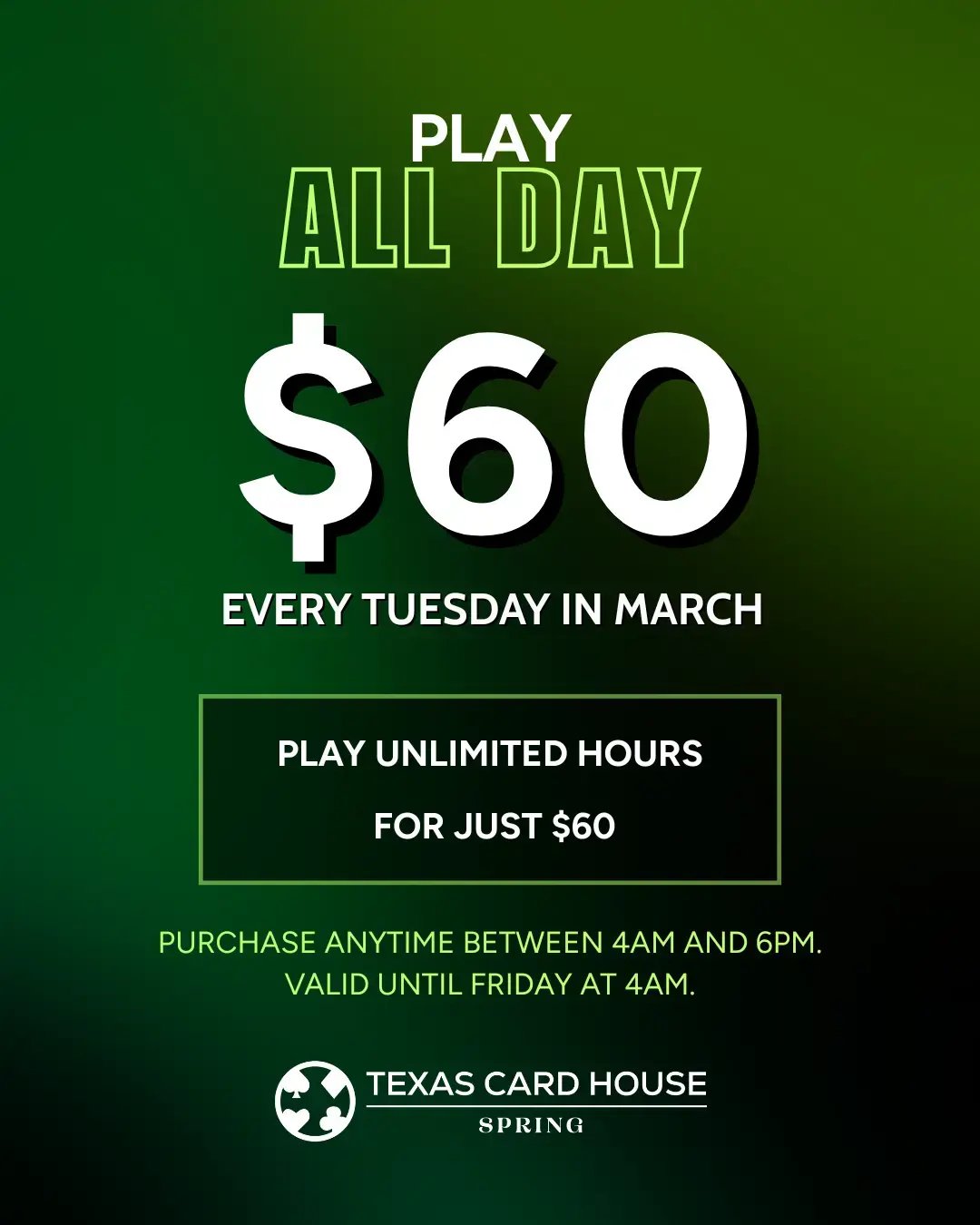 $60 All Day Pass