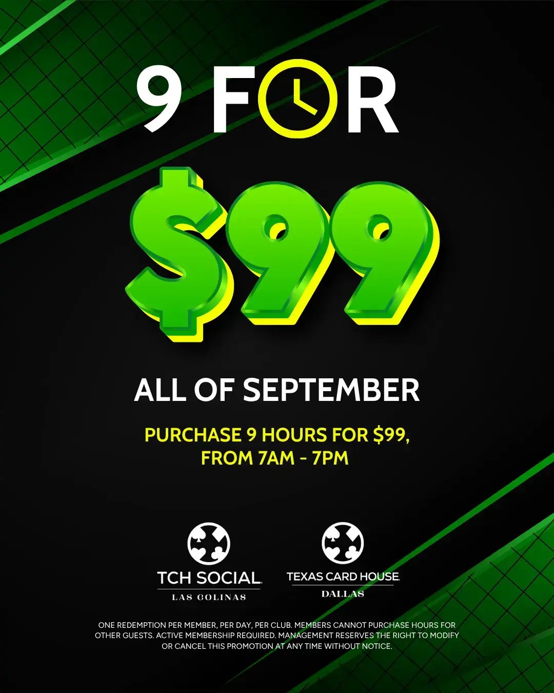 9 for $99 9 for $99