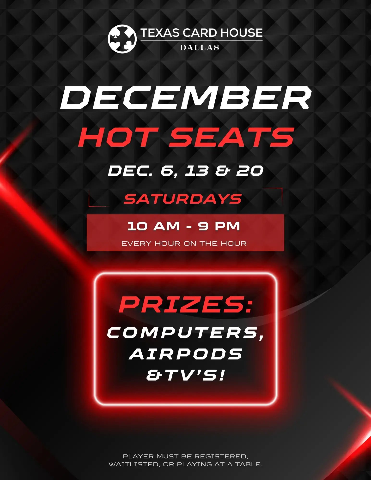 December Hot Seats @ TCH Dallas