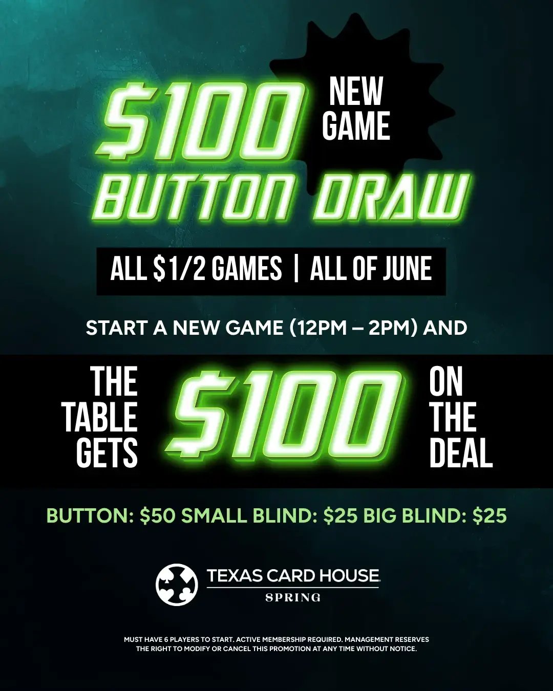 New Game $100 Button Draw