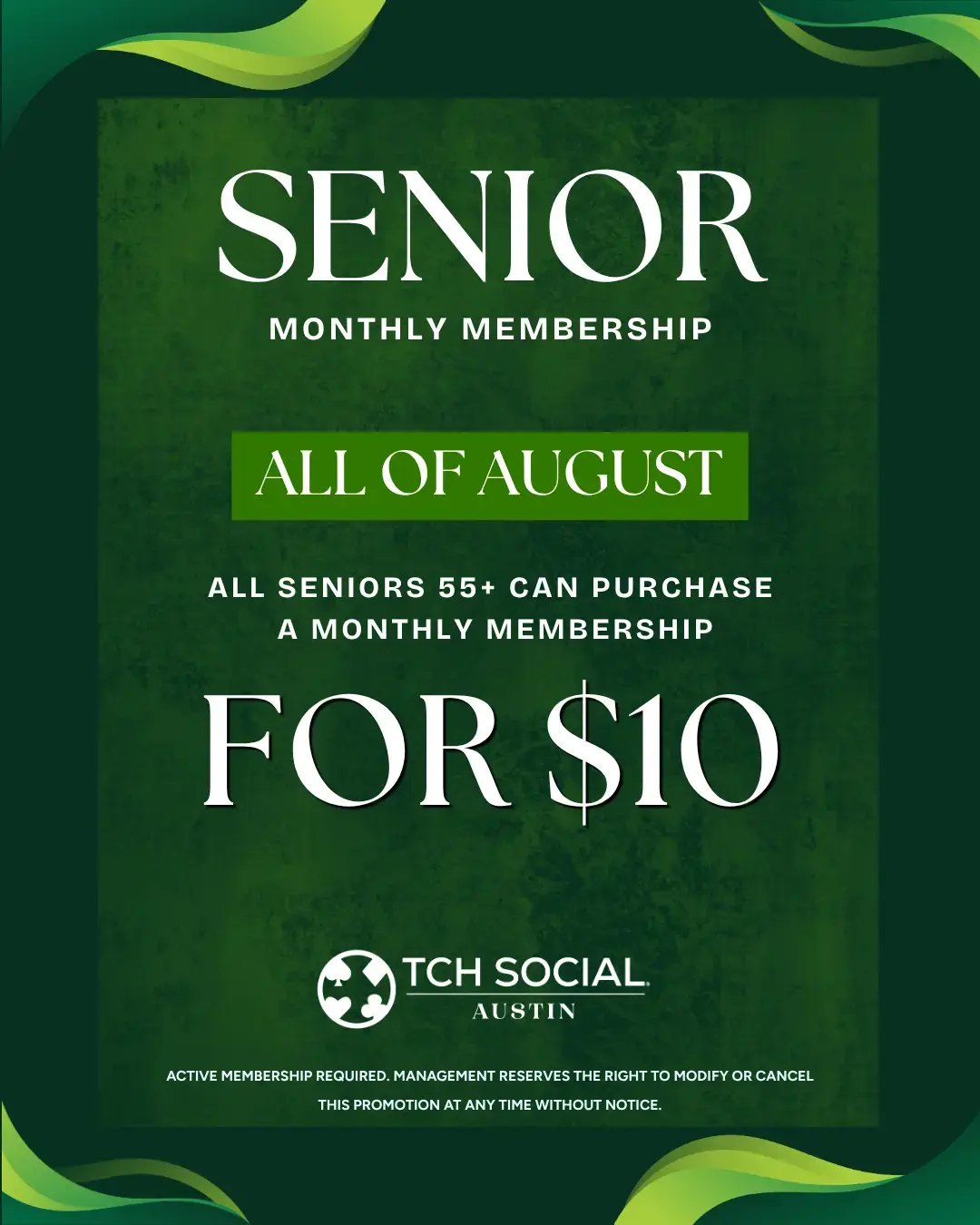 Senior Monthly Membership