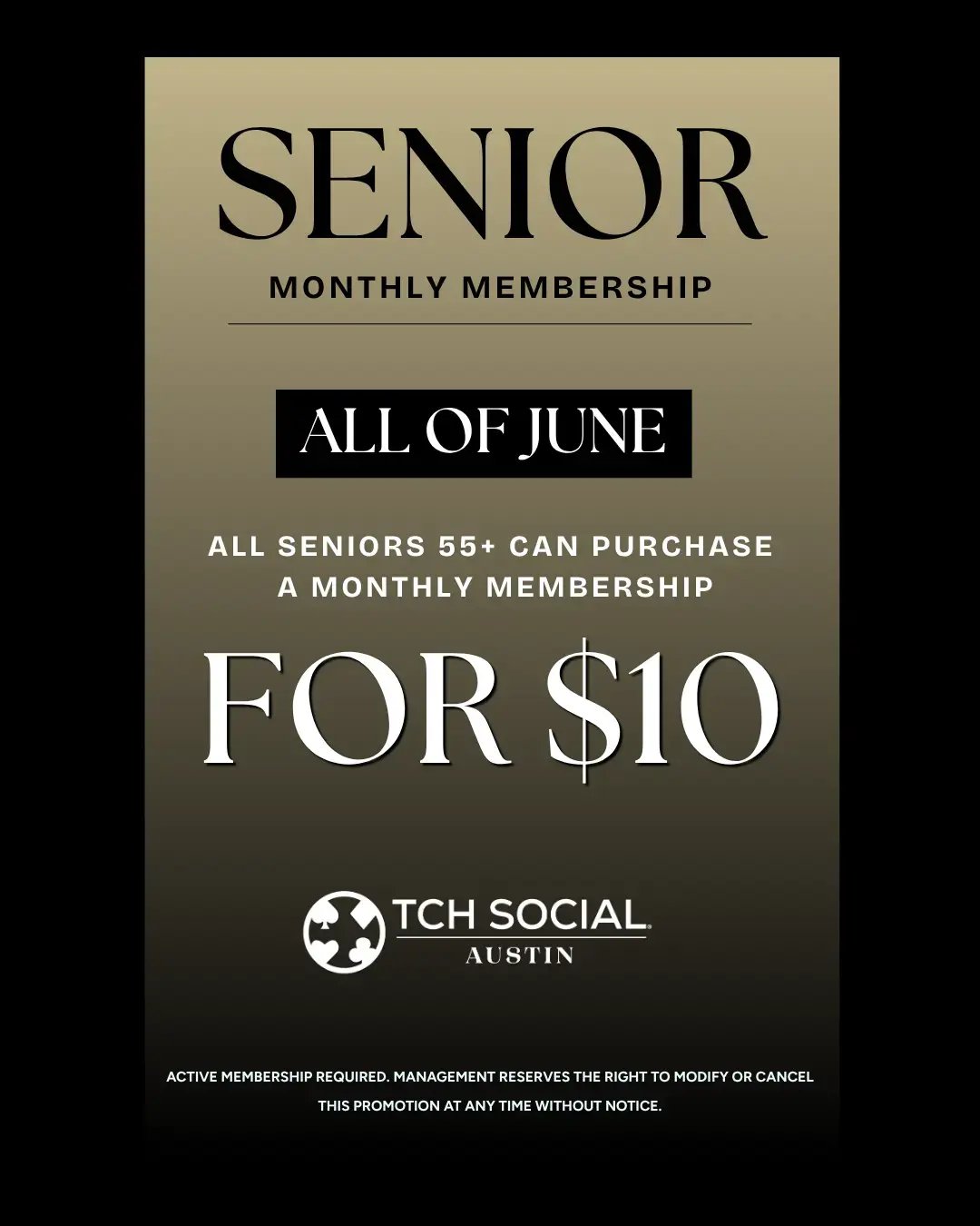 Senior Monthly Membership