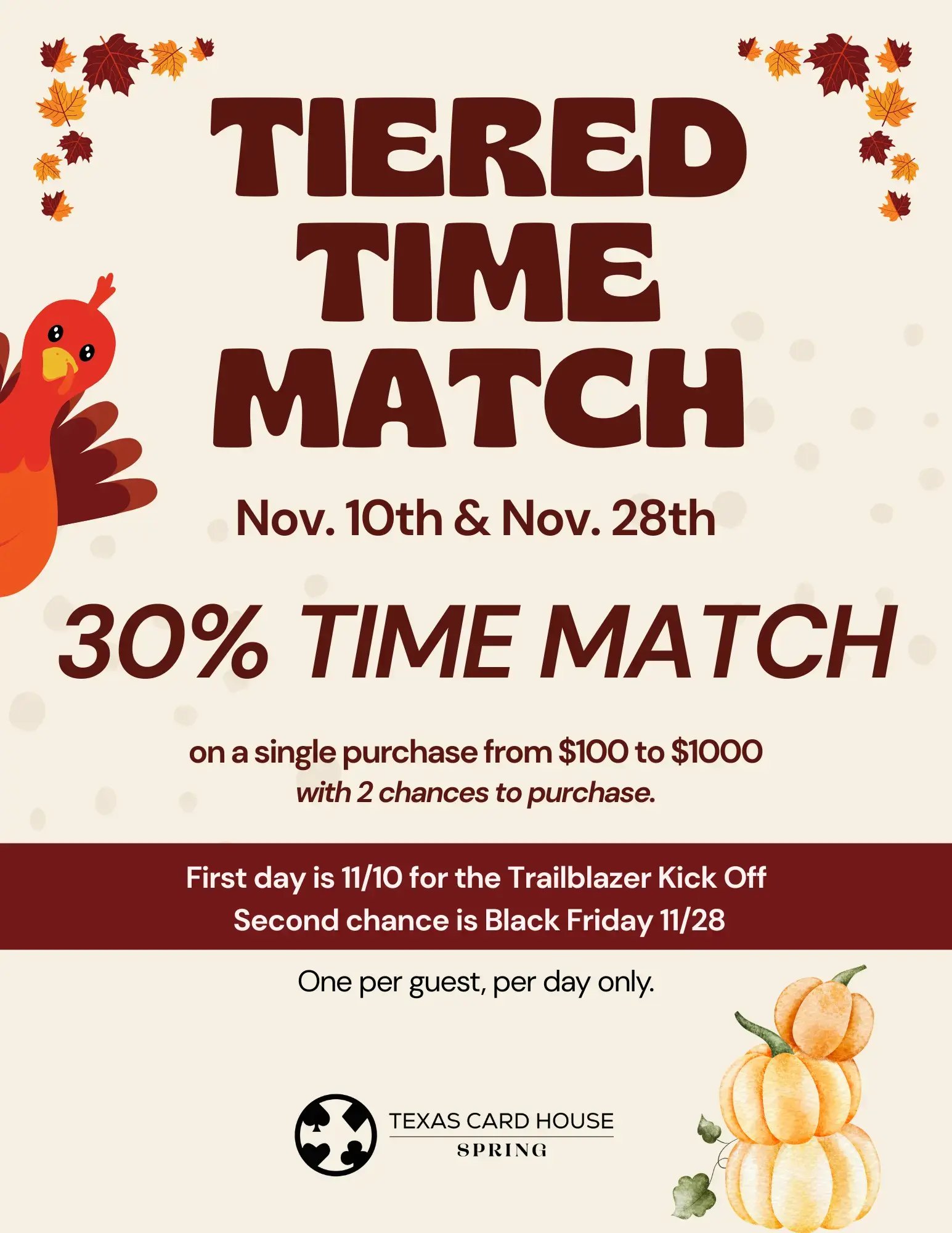 Spring's Tiered Time Match