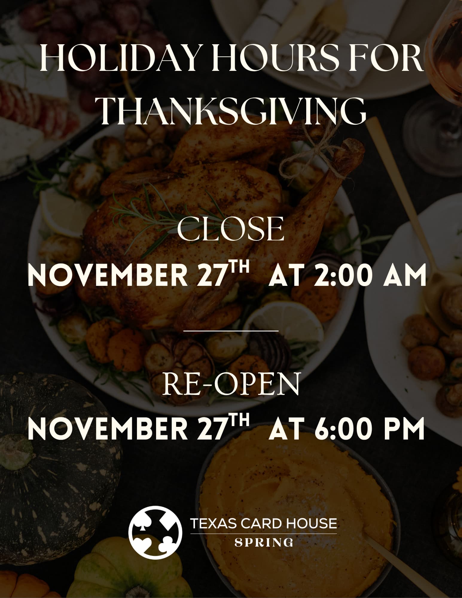Thanksgiving Hours