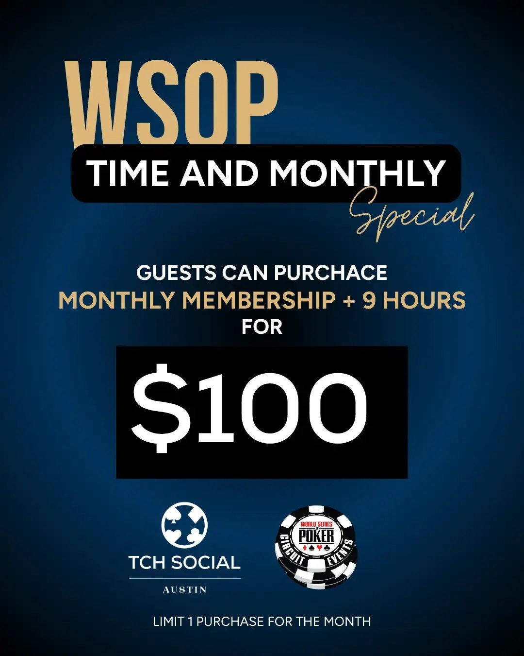 WSOP Time and Monthly Special