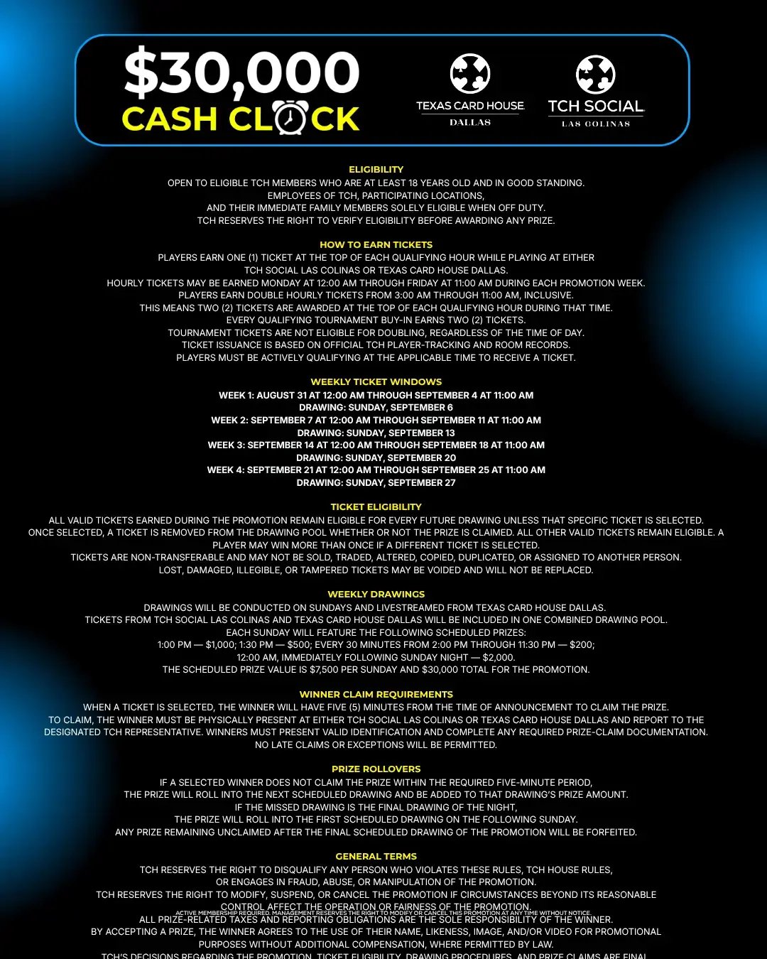 $30K Cash  Las Colinas & Dallas