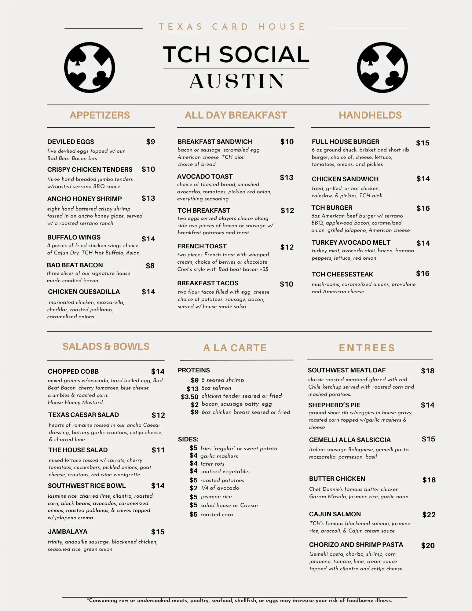 Austin Food Menu