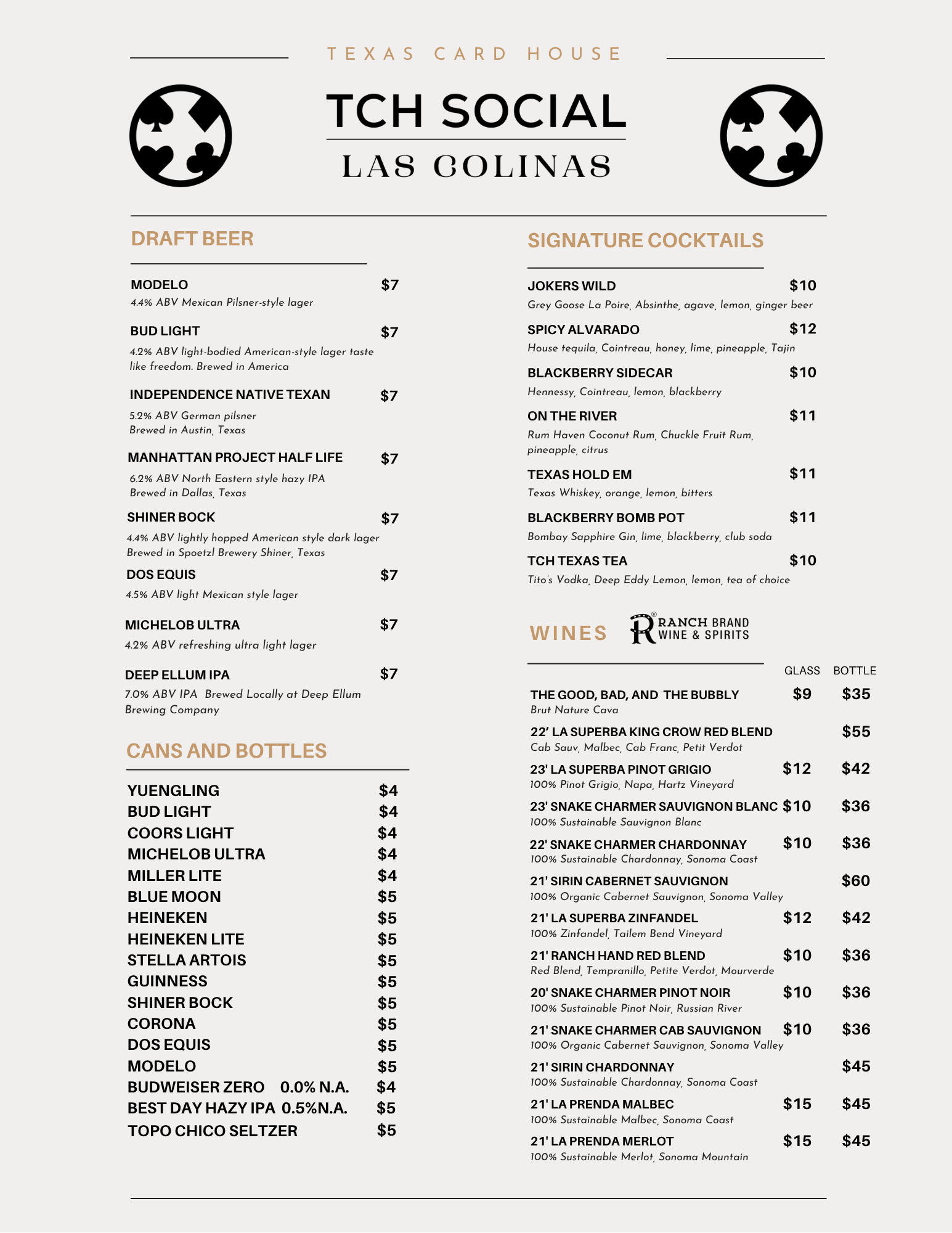 TCH Social Las Colinas May 2025 Drinks Menu TCH Social Las Colinas May 2025 Drinks Menu