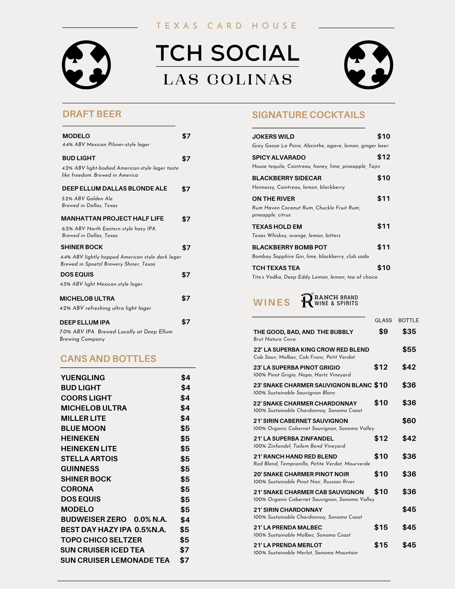 TCH Social Las Colinas June 2025 Drink Menu TCH Social Las Colinas June 2025 Drink Menu