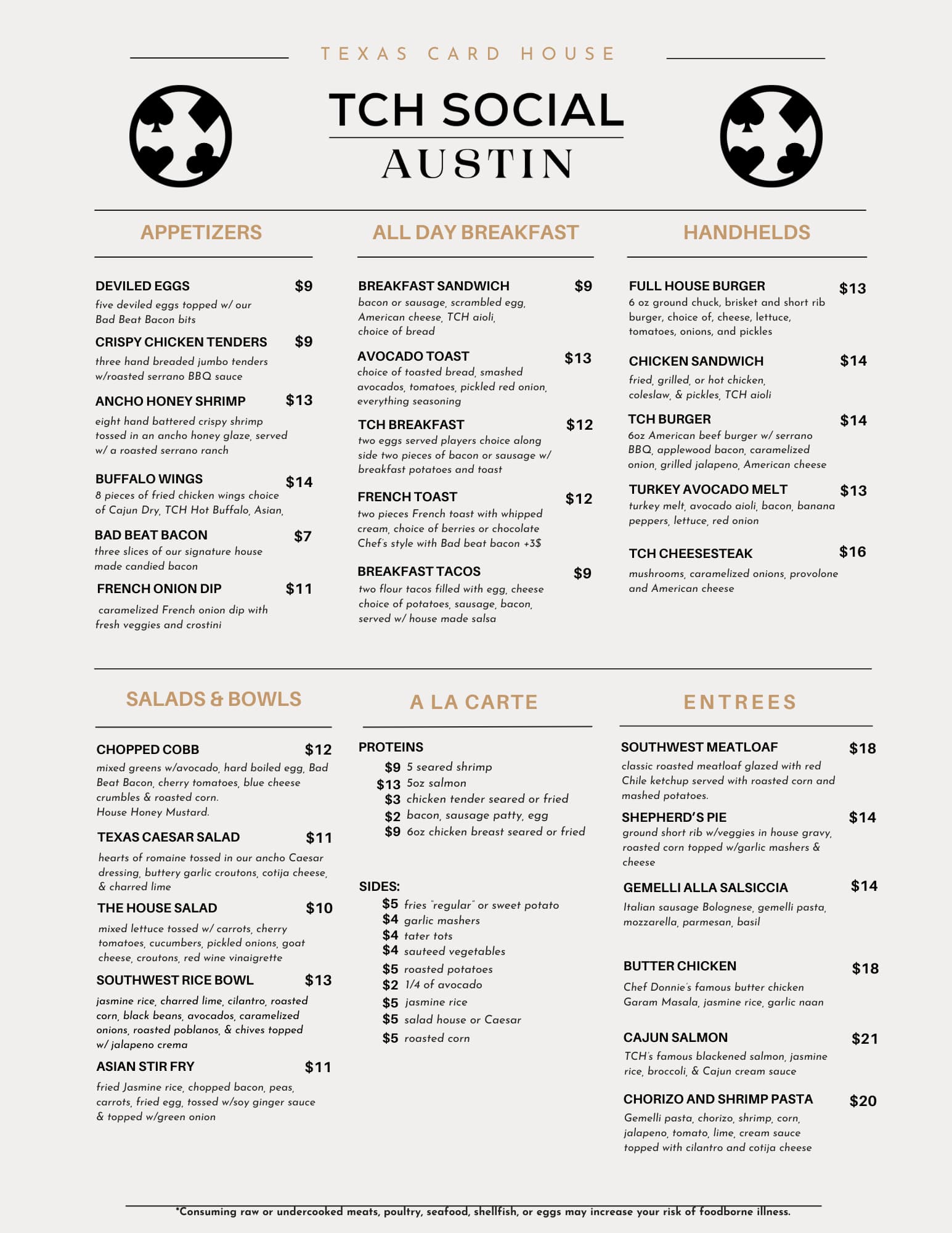 TCH Social Austin Food Menu Nov 2025 TCH Social Austin Food Menu Nov 2025