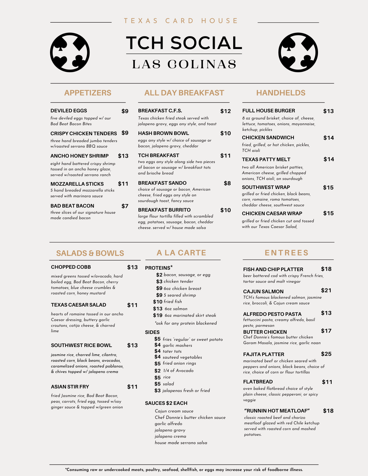 Las Colinas Food Menu