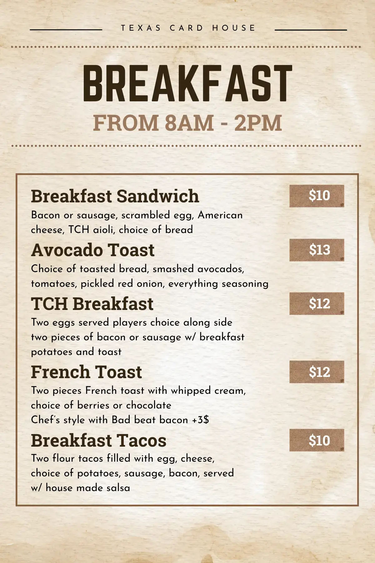 tch austin breakfast menu tch austin breakfast menu